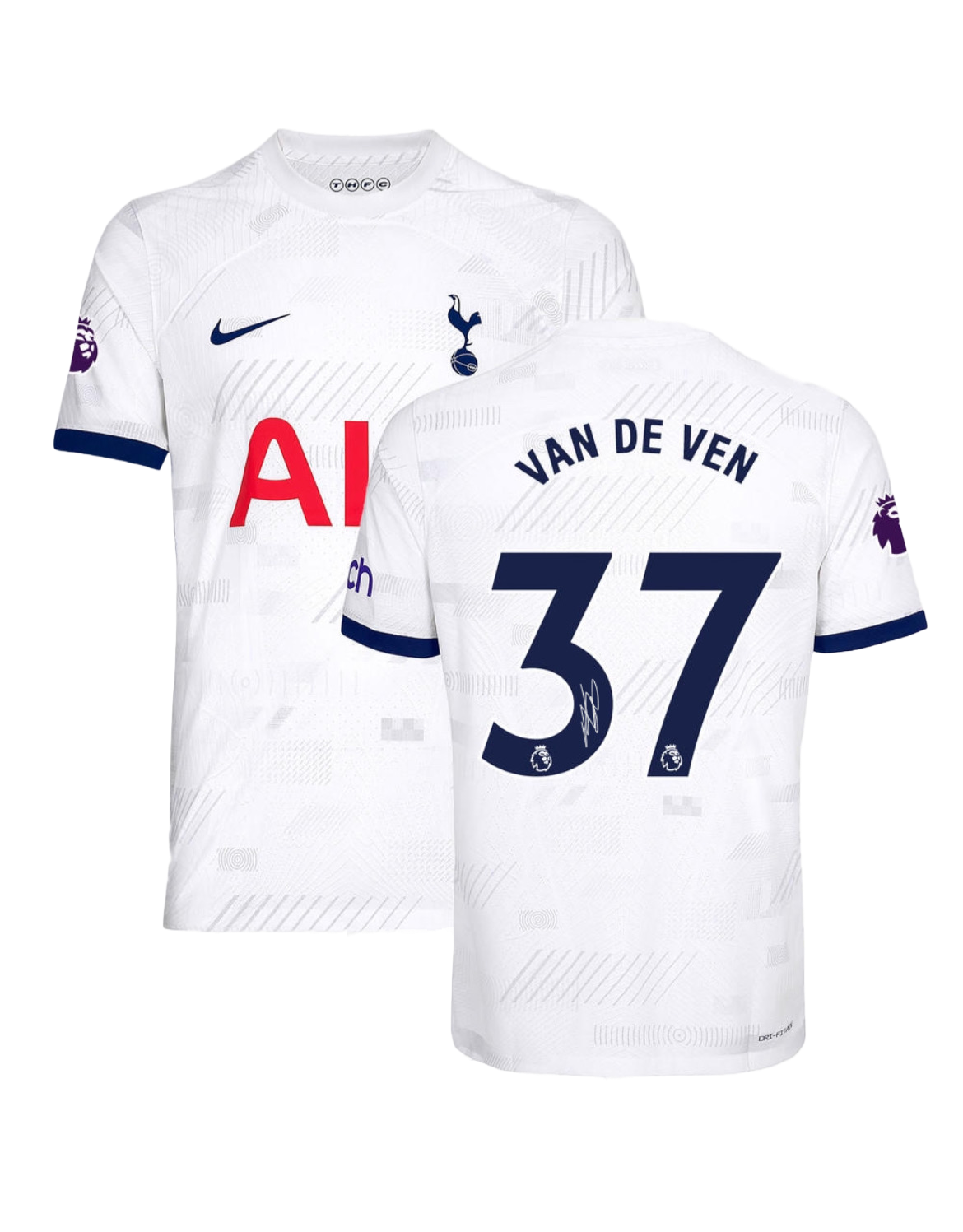 Signed Micky Van De Ven Spurs Home Shirt 2023/24