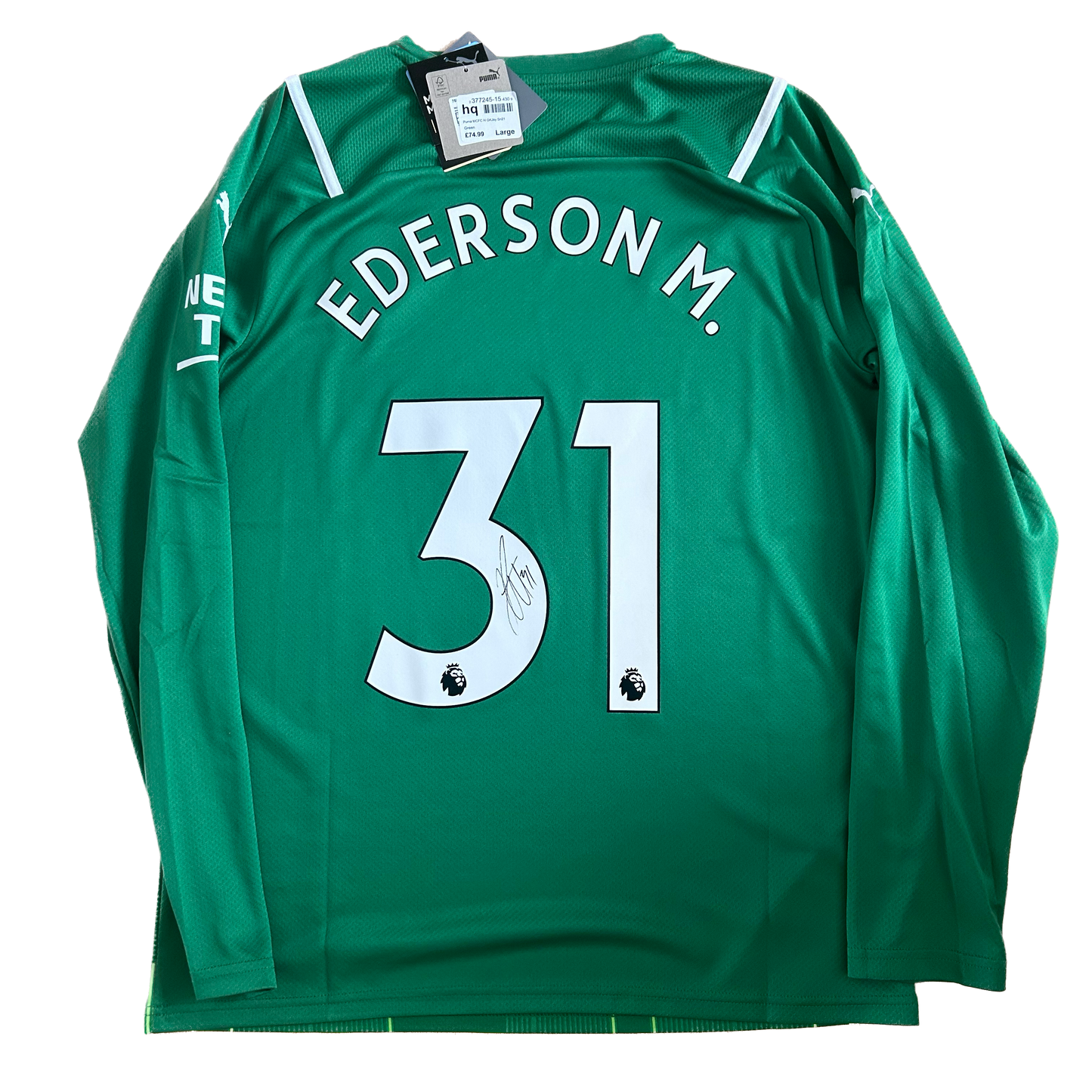 Signed Ederson Manchester City Home Shirt 2021/22 (Authentic Shirt)