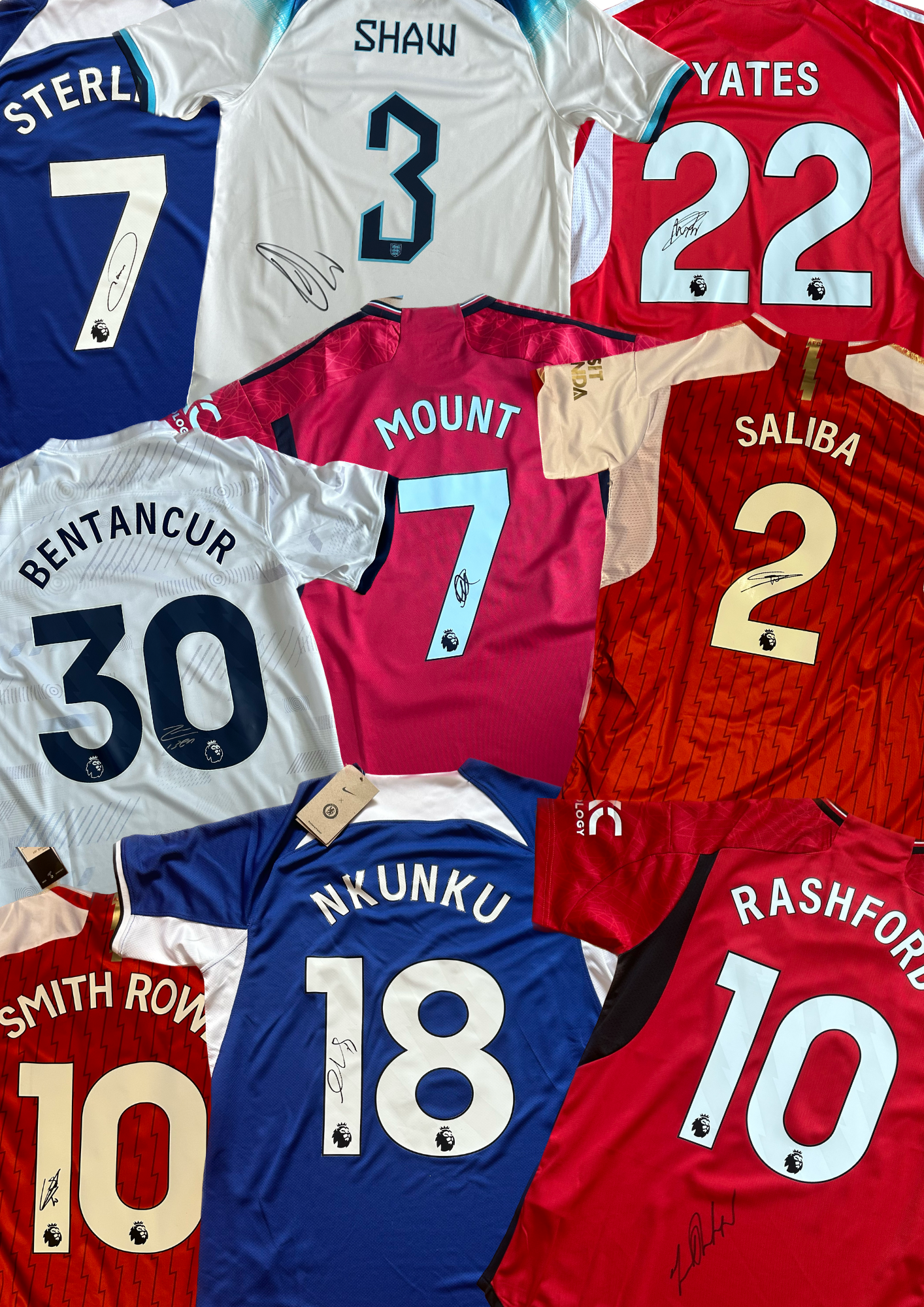 Maupay shirt + Gordon signed number and nameset