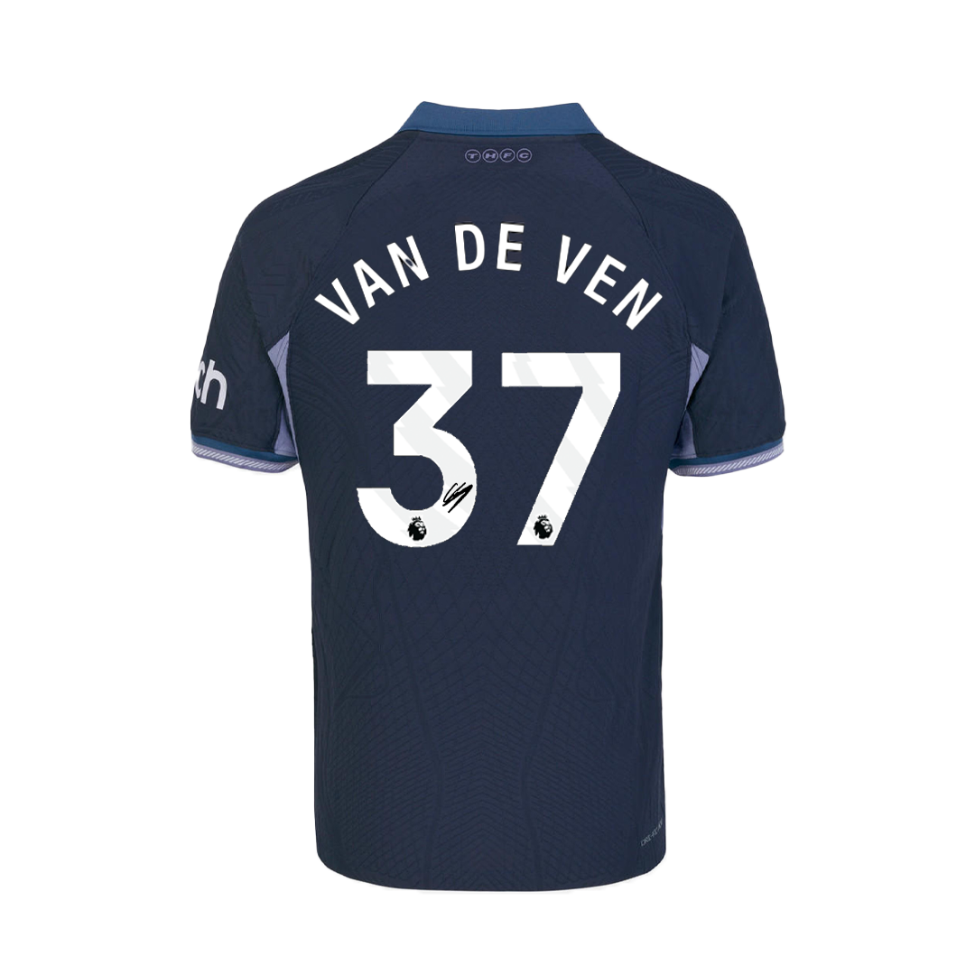 Signed Van De Ven Spurs Away Shirt 2023/24