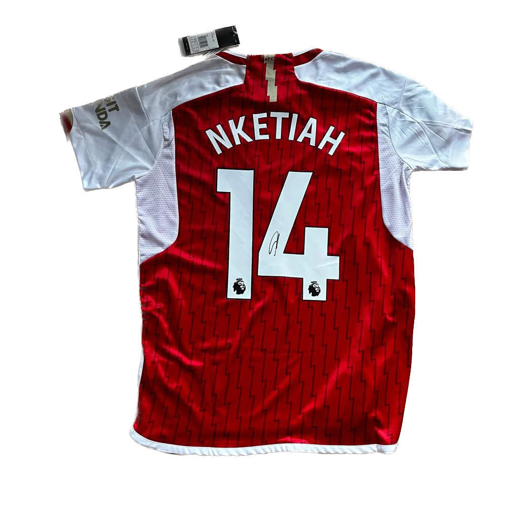 Signed Eddie Nketiah Arsenal Home Shirt 2023/24