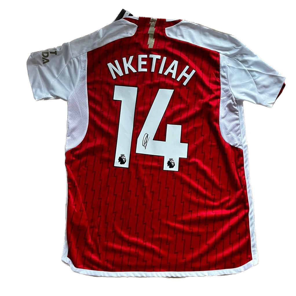 Signed Eddie Nketiah Arsenal Home Shirt 2023/24