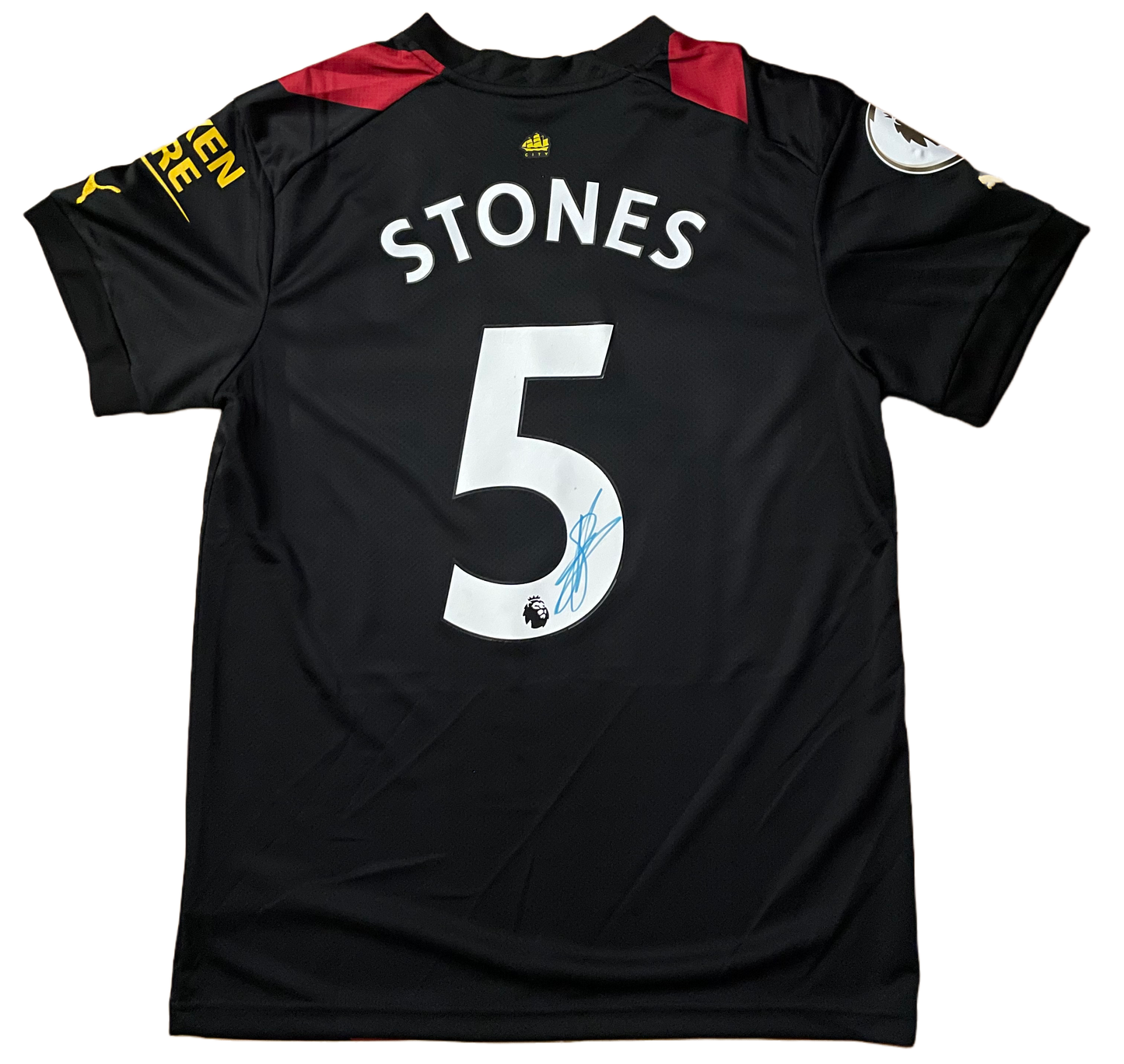 Signed John Stones Manchester City Away Shirt 22/23