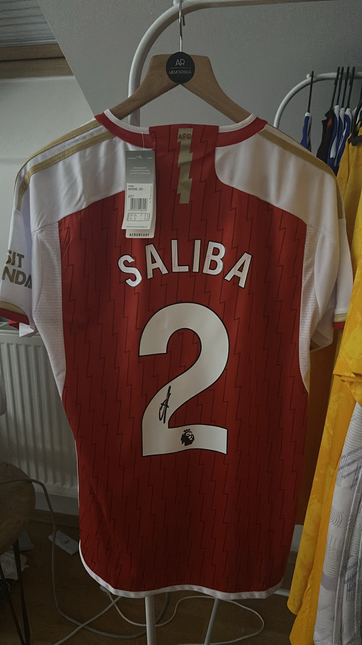 Signed William Saliba Arsenal Home Shirt 2023/24