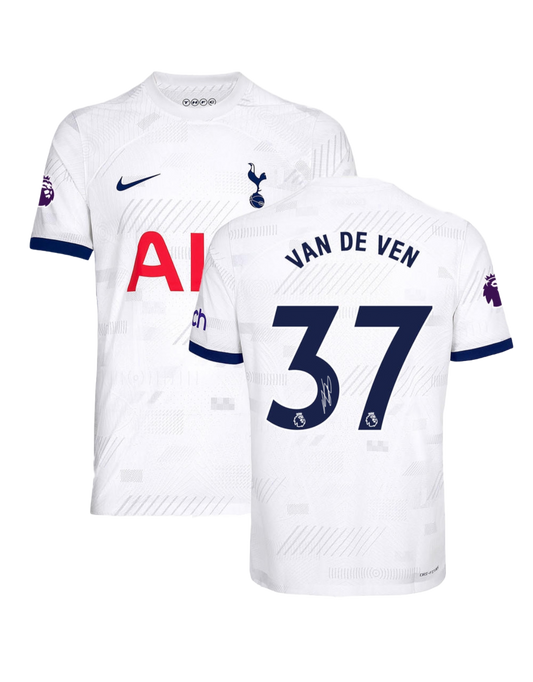 Signed Micky Van De Ven Spurs Home Shirt 2023/24