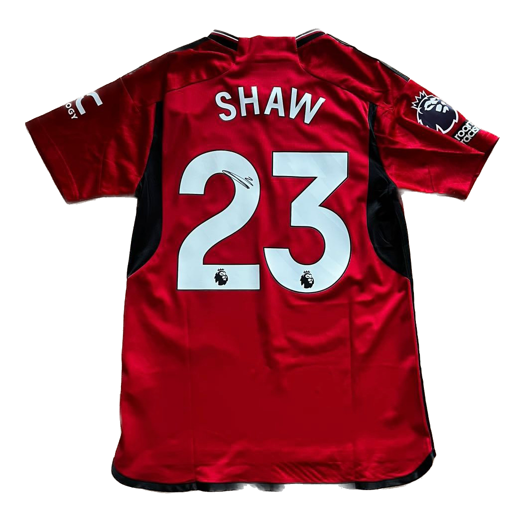 Signed Luke Shaw Manchester United Home Shirt 2023/24