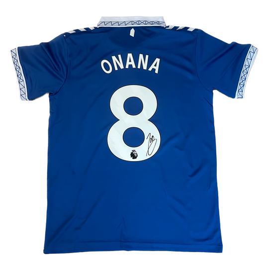 Signed Amadou Onana Everton Home Shirt 2023/24
