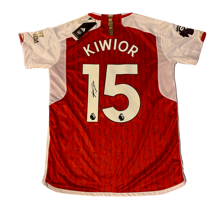 Signed Jakub Kiwior Arsenal Home Shirt 2023/24