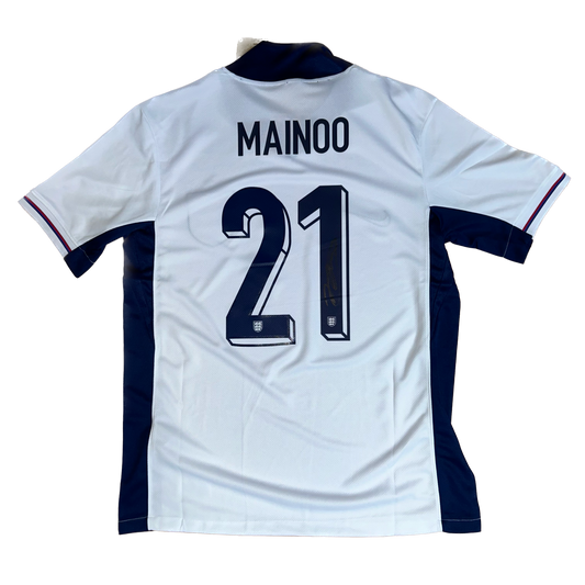 Signed Kobbie Mainoo England Home Shirt 2024/25 (Debut vs Brazil Details)