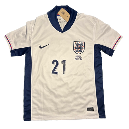 Signed Kobbie Mainoo England Home Shirt 2024/25