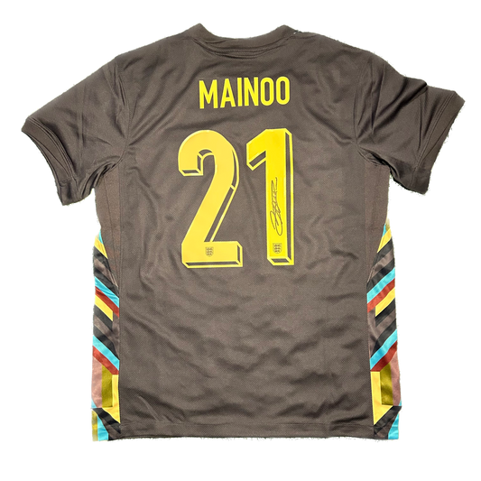 Signed Kobbie Mainoo England Away Shirt 2023/24