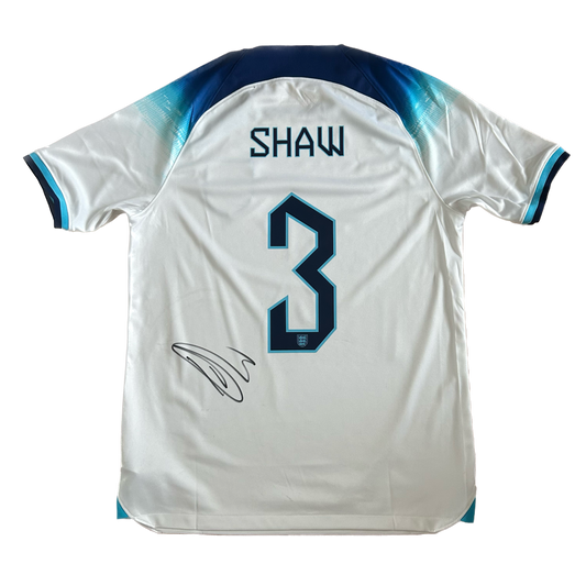 Signed Luke Shaw England Home Shirt 2022/23