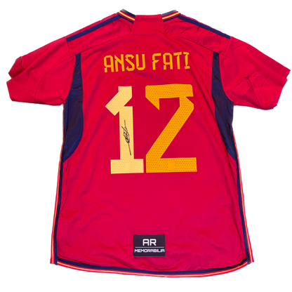 Signed Ansu Fati Spain Home Shirt 2023/24