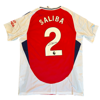 Signed William Saliba Arsenal Home Shirt 2024/25