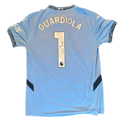 Signed Pep Guardiola Manchester City Home Shirt 2024/25