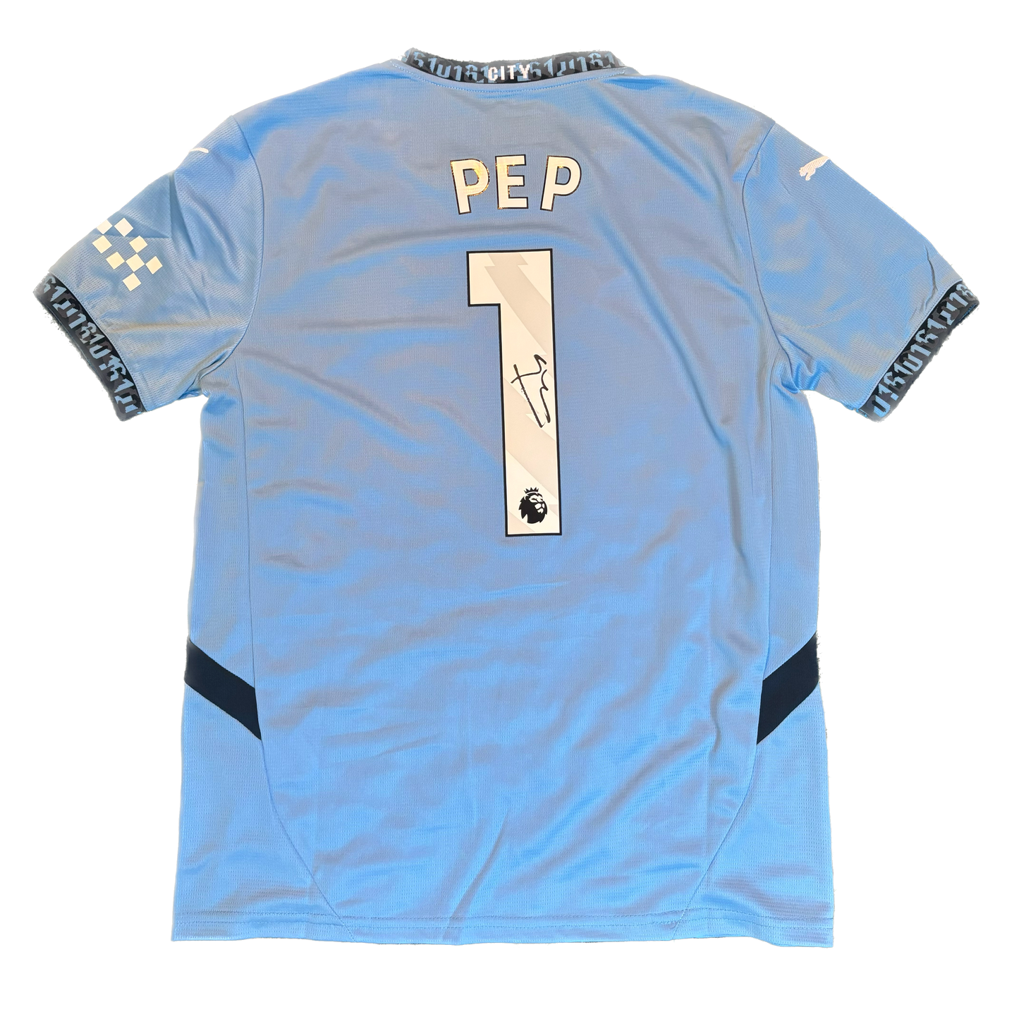 Signed Pep Guardiola Manchester City Home Shirt 2024/25