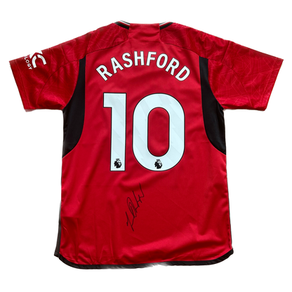 Signed Marcus Rashford Manchester United Home Shirt 2023/24 (On Shirt Autograph)