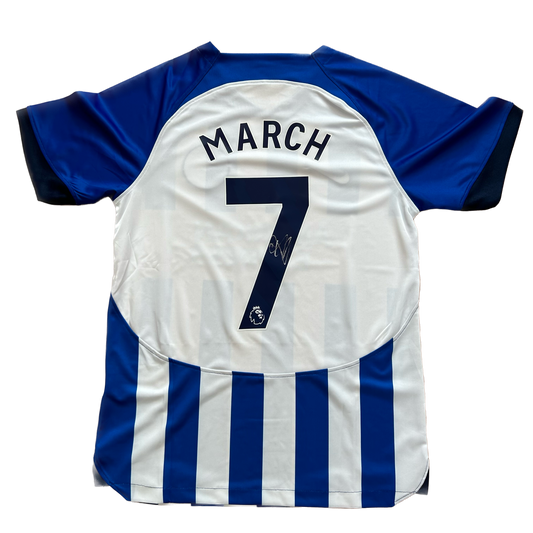Signed Solly March Brighton & Hove Albion F.C. Home Shirt 2023/24