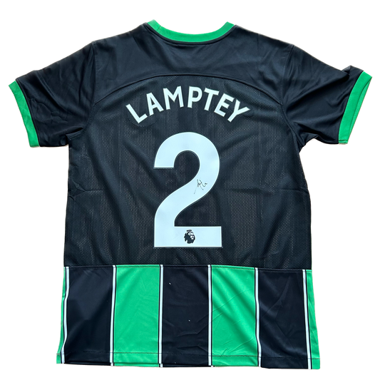 Signed Tariq Lamptey Brighton & Hove Albion F.C. Away Shirt 2023/24