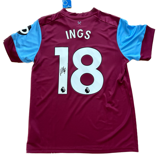 Signed Danny Ings West Ham Home Shirt 2023/24
