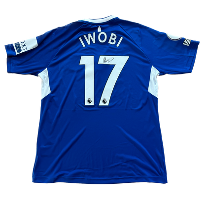 Matchworn + Signed Alex Iwobi Everton Home Shirt 2022/23 vs Leicester (Poppy Shirt)