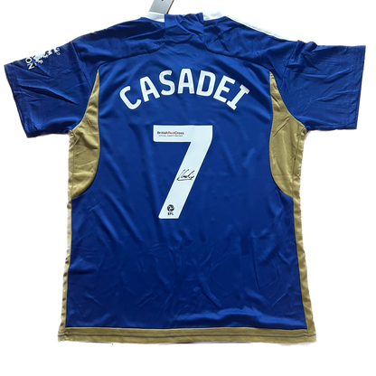 Signed Cesare Casadei Leicester City Home Shirt 2023/24