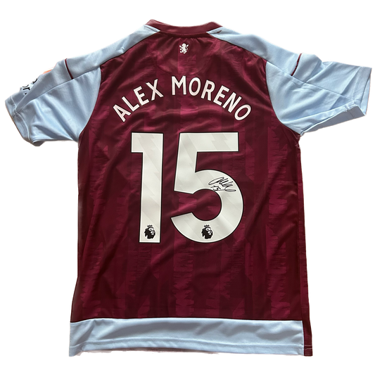 Signed Alex Moreno Aston Villa Home Shirt 2023/24