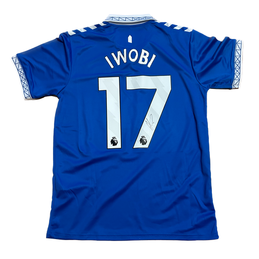 Signed Alex Iwobi Everton Home Shirt 2023/24