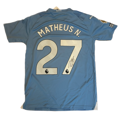 Signed Matheus Nunes Manchester City Home Shirt 2023/24