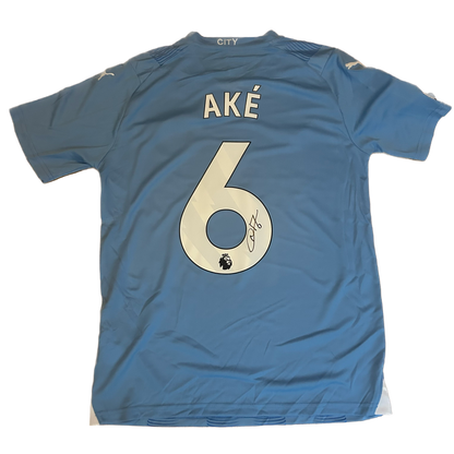 Signed Nathan Aké Manchester City Home Shirt 2023/24 (damaged corner)