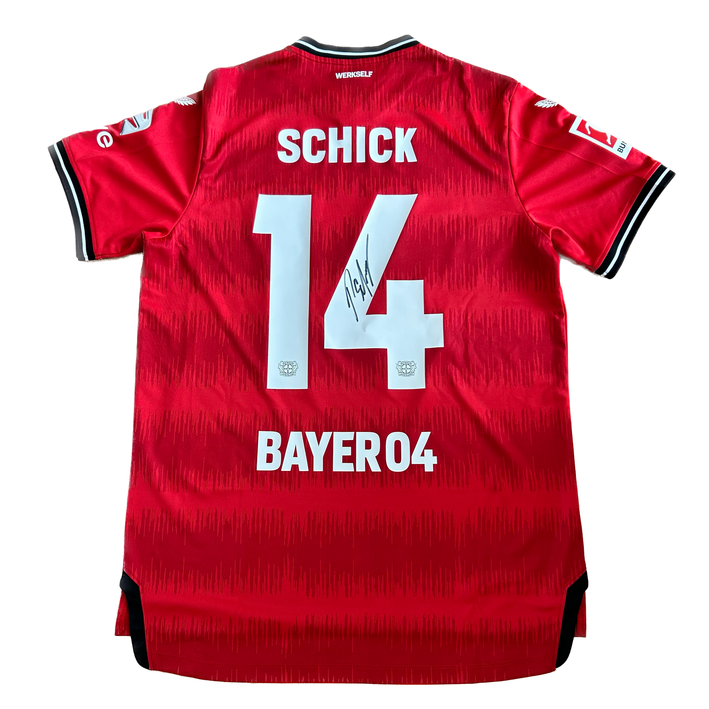 Signed Patrick Schick Bayer Leverkusen Authentic Home Shirt 22/23