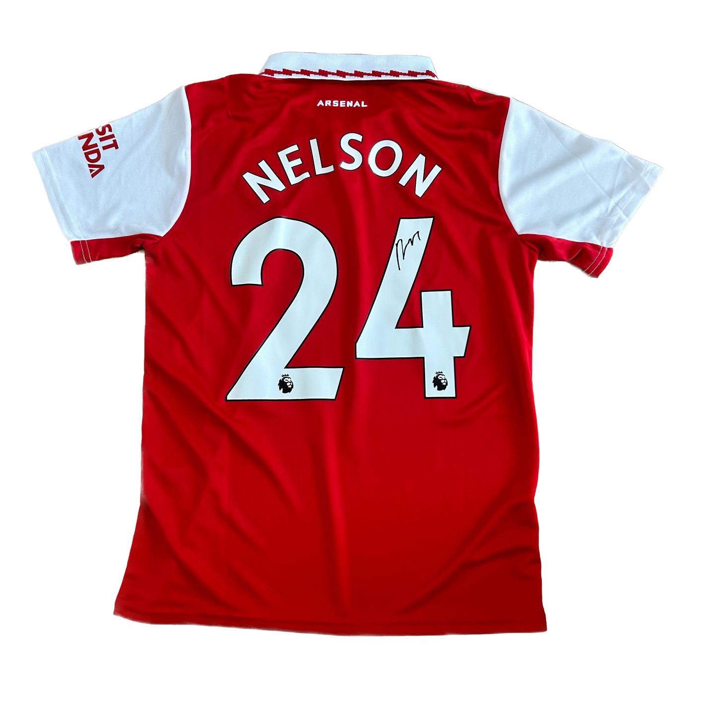 Signed Reiss Nelson Arsenal Home Shirt 22/23