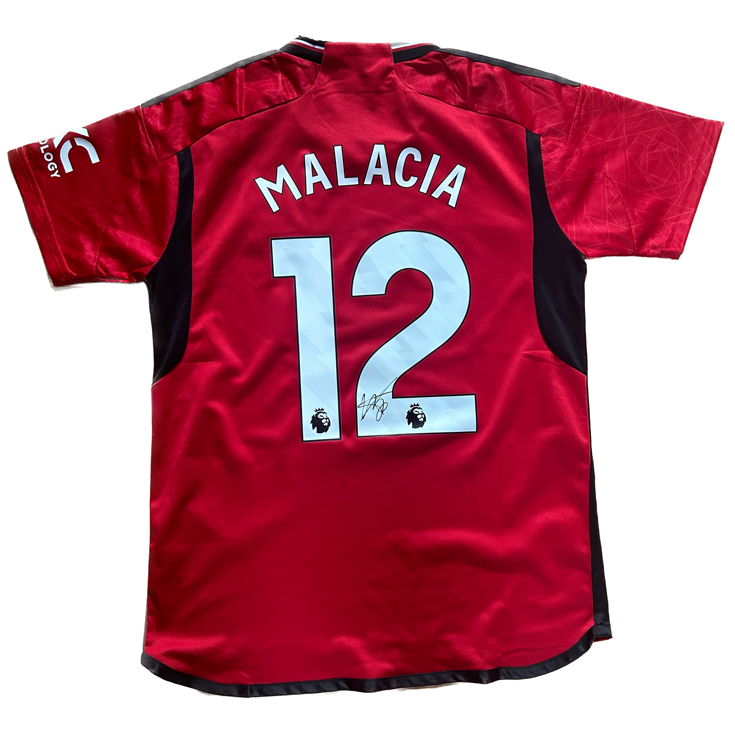 Signed Tyrell Malacia Manchester United Home Shirt 2023/24