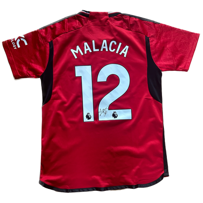 Signed Tyrell Malacia Manchester United Home Shirt 2023/24