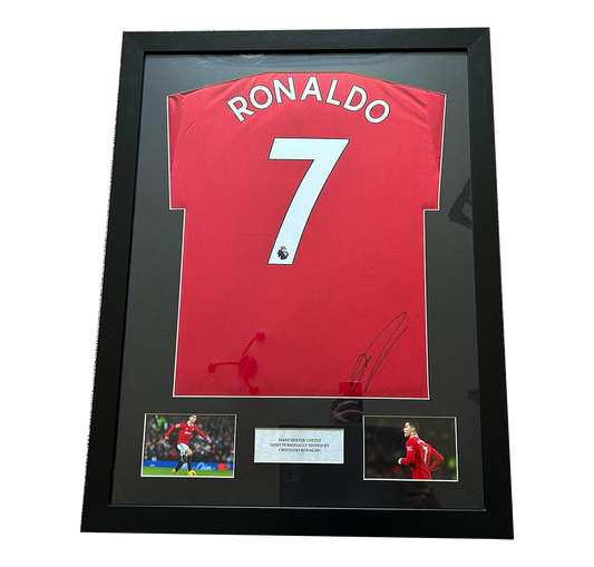 Framed Signed Cristiano Ronaldo Manchester United Home Shirt 2022/23