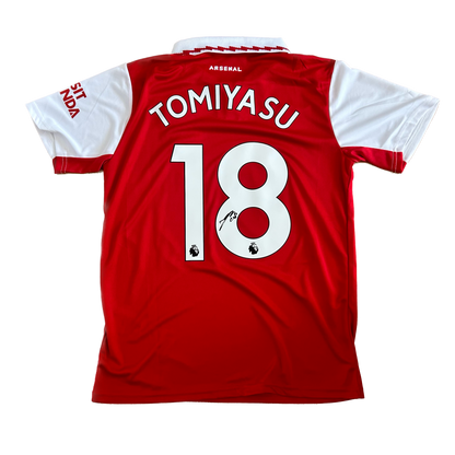 Signed Takehiro Tomiyasu Arsenal Home Shirt 22/23