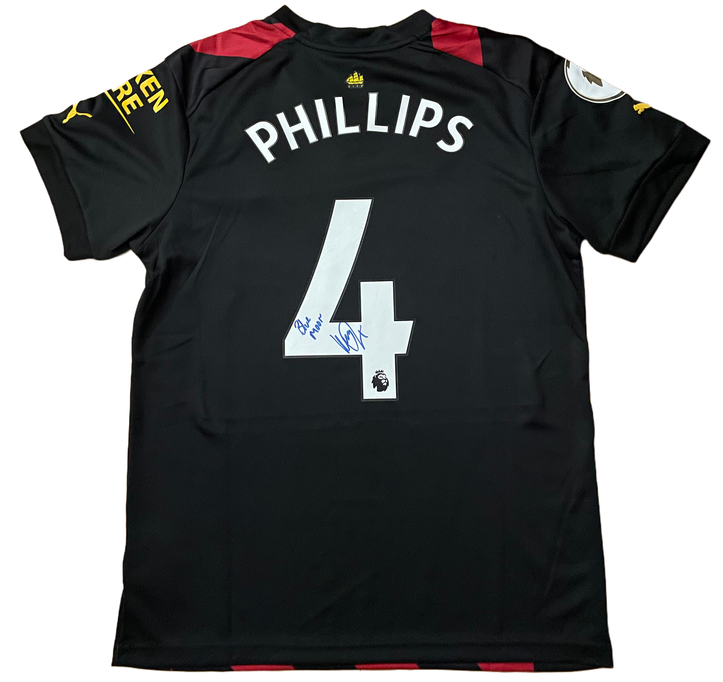 Signed Kalvin Phillips Manchester City Away Shirt 22/23 (Blue Moon Inscription)