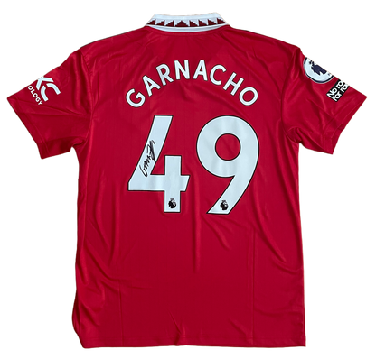 Signed Garnacho Manchester United Home Shirt 22/23