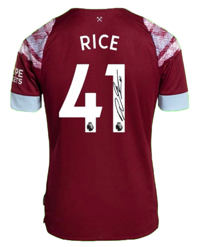 Signed Declan Rice West Ham Home Shirt 22/23
