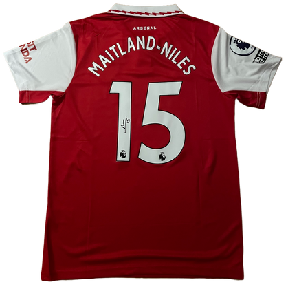 Signed Ainsley Maitland-Niles Arsenal Home Shirt 22/23