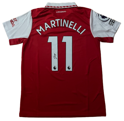 Signed Gabriel Martinelli Arsenal Home Shirt 22/23