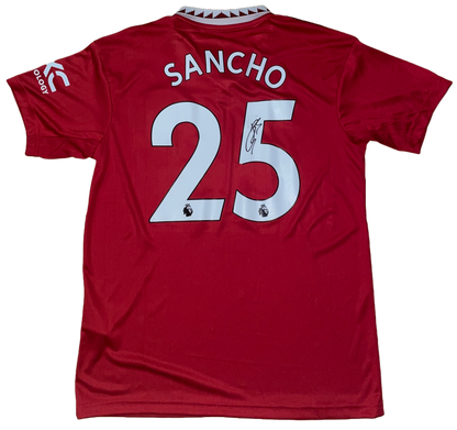 Signed Jadon Sancho Manchester United Home Shirt 22/23