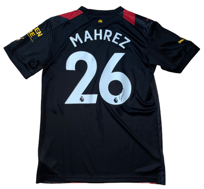 Signed Riyad Mahrez Manchester City Away Shirt 22/23