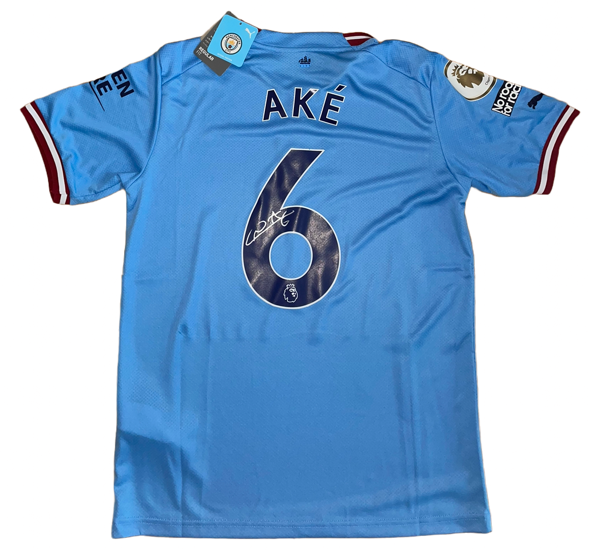 Signed Nathan Aké Manchester City Home Shirt 22/23